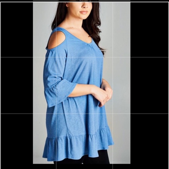 Gorgeous blue cold shoulder tunic! PLUS!! - Picture 2 of 2